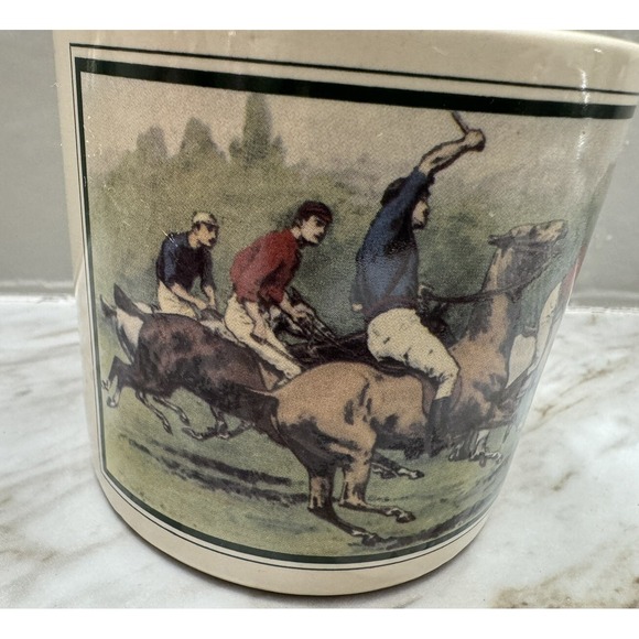 RALPH LAUREN 12 OZ Polo Thoroughbred Horses Mug 1978 Made in Korea - Picture 2 of 5